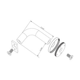 Satin Stainless Steel Handrail Brackets 90mm DDA Approved Heavy Duty Stairway Balcony