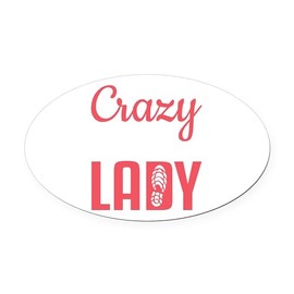 CafePress 26.2 Marathon Crazy Run Lady Marat Euro Oval Car Bumper Magnet