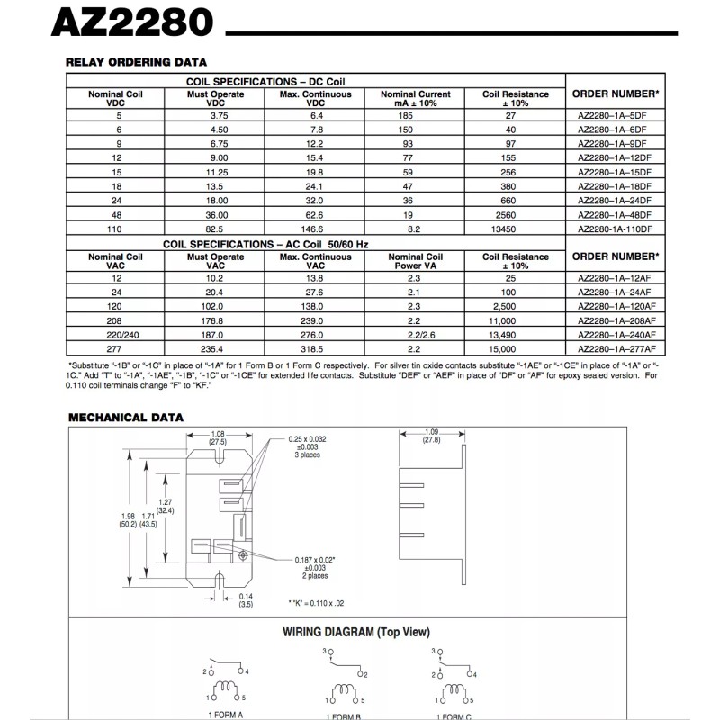 Atwood Zettler Relay for Atwood 93849 Water Heater, GCH6A-10E, GC6AA-10E,