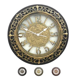 ANDSTAR 20 Inch Roman Numeral Wall Clock - Silent Non-Ticking Metal Frame with Glass Face, Battery Operated Vintage Decor for Living Room, Bedroom & Office (Antique Gold)