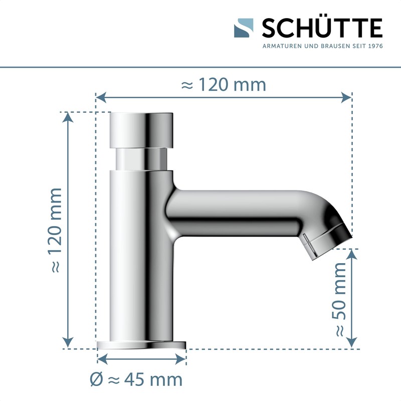 Schütte Lima Cold Water Tap, Fitting, Bathroom Tap Only for