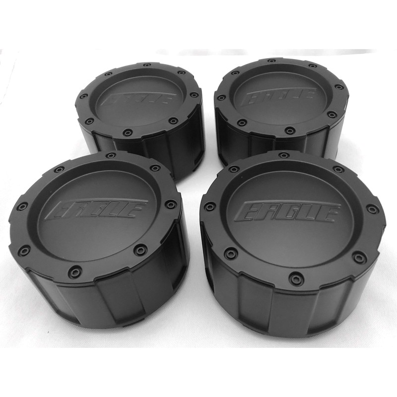 Eagle Matte Black Wheel Center Cap Set of Four #
