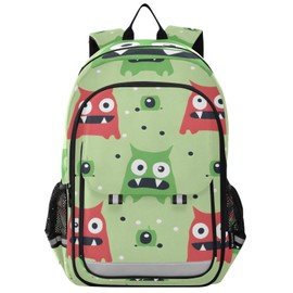 senya School Backpack Kids College Rucksack Travel Bookbag Fashion Back Pack Girls Boys Red Green Monster