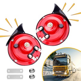 Animgrth 2025 Upgraded 2PCS 12V 300DB Super Loud Truck Train Horn, Car Air Electric Snail Double Horn, Waterproof Replacement Kit for Any 12V SUV Motorcycle Pickup Jeep Lorries Cars Boats