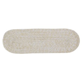 Super Area Rugs Farmhouse Braided Rug Cotton Kitchen Reversible Carpet Yellow & White, 8" X 28" - Stair Tread