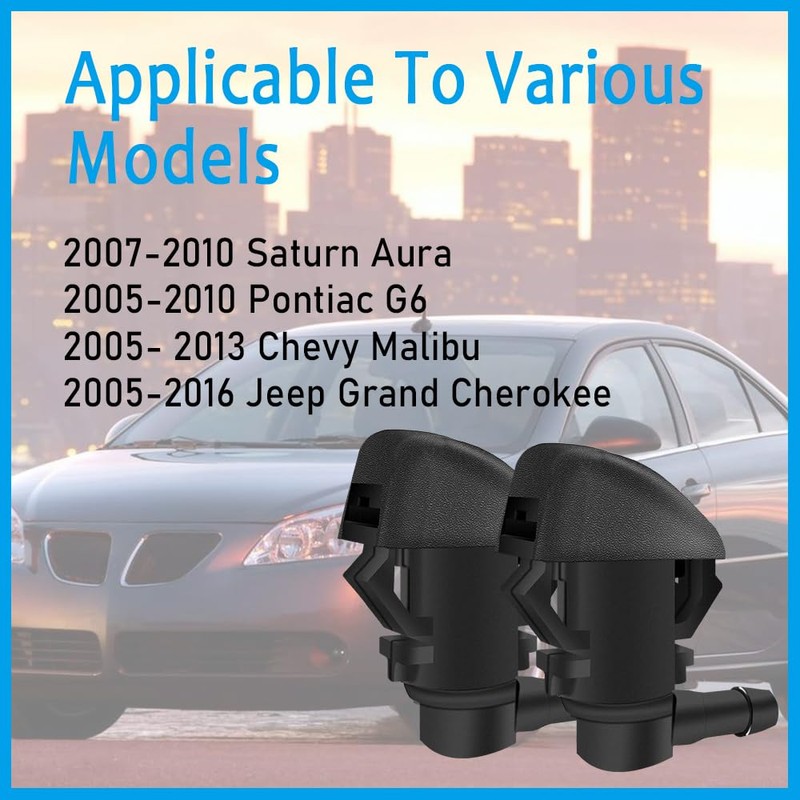 Windshield Washer Nozzles Kit, Windshield Washer Hose Kit with Connectors