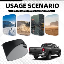 77305-04080 Fuel Gas Tank Door Black Steel Bed Gas Cover Cap Compatible with 2016-2023 Toyota Tacoma 5FT Bed Fuel Filler Lid