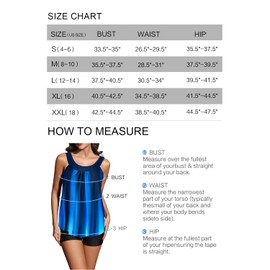 Rekita Flowy Tankini Bathing Suits for Women Swimsuits Tankini Sets for Two Piece Swimwear Tank Top with Boyshorts