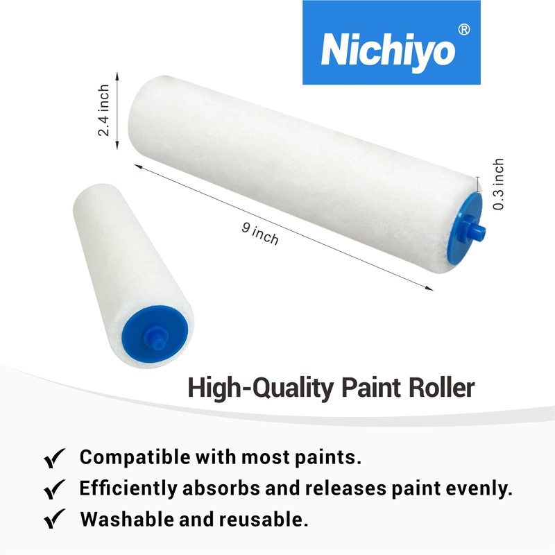 Nichiyo 4 Pcs 10 Inch Ceiling Paint Roller with Shield