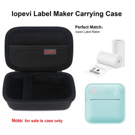 Elonbo Carrying Case for lopevi Bluetooth Label Maker Machine, Portable Mini Thermal Label Printer Travel Bag, Wireless Small Handheld Sticker Maker Storage Holder, Pocket Fits Label Paper, Black
