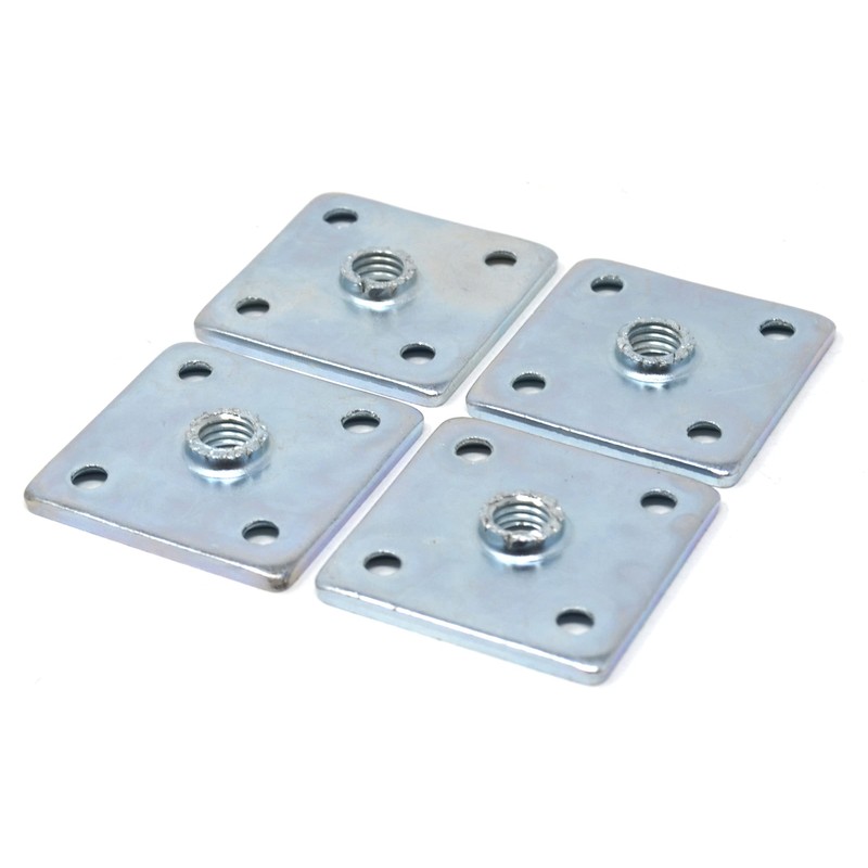 Design61 4 x Screw-On Plates, Mounting Plates, 37 x 37