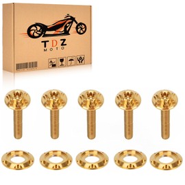 TDZ Gold Titanium Windshield Bolts, Windscreen Screws, Fairing Bolts for Harley Road Glide FLTR 1998-2013/Ultra FLTRU 1998-2013/Custom FLTRX 1998-2001