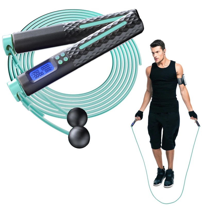 Gymcline 2-in-1 Smart Skipping Rope with LCD Display & 3