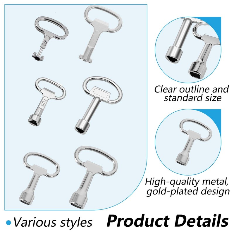 Formversity 12 Control Cabinet Keys Metal Set, Triangular Key, 4-Point