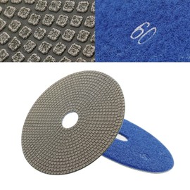 HOMESOM 4" Electroplated Diamond Polishing Pads,Diamond Surface Grinding for Tile Stone Marble Granite Concrete Ceramics Glass Grit 60-1pc