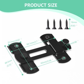 MUNEK 180 Degree Flip Sliding Barn Door Lock, Stainless Steel barn gate flip Door Latch Bi-fold Door Lock,Sliding Door Antique Lock Gate Latches Wine Cabinet Closet Door Latches Black (180°)