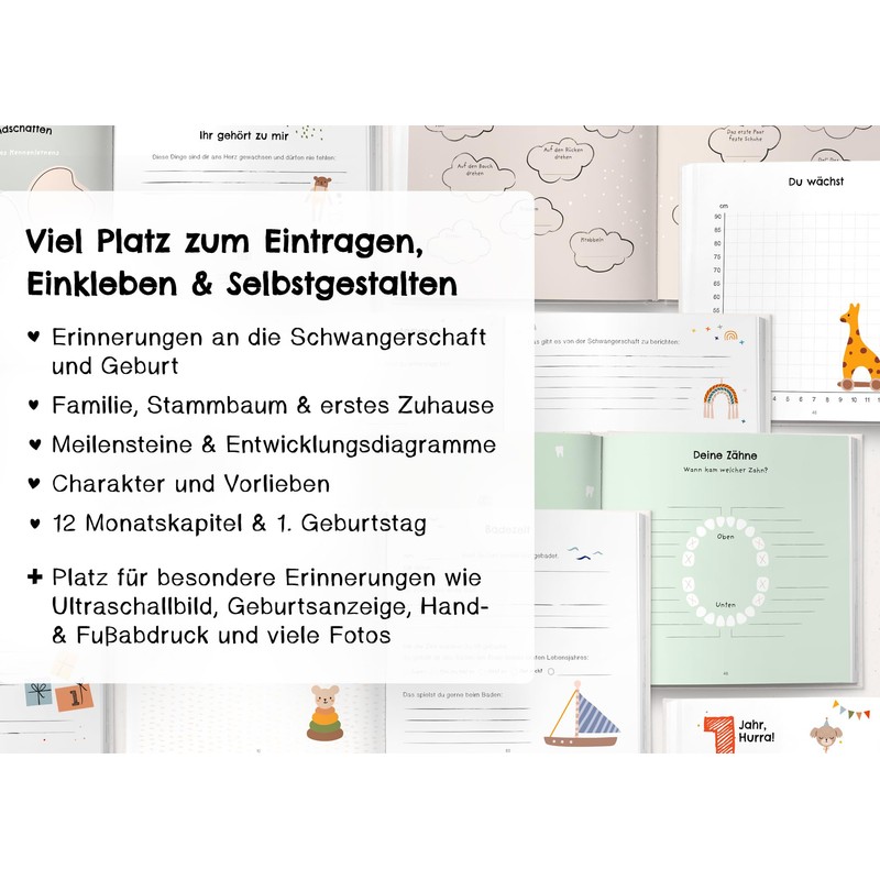 Baby Album My First Year - Baby Memory Book for