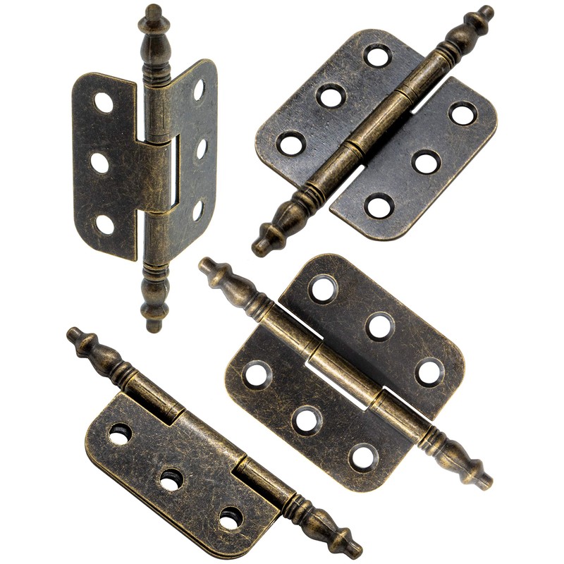 Fuxxer® 4 x Antique Hinges, Metal Hinges, Iron Hinges, Vintage
