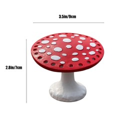 Qaoliffa Cute Red Mushroom Jewelry Holder,Resin Earring Holder Organizer,Earring Display Holder Stand Earring Organizer,Earring Holder & 26 Hooks