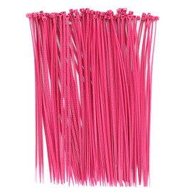 BOROLA Colorful Cable Zip Ties, 100 Packs Self Locking Wire Ties, Perfect for Home, Office, Garage and Workshop (Pink, 8 Inch)