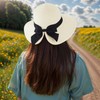 Lufdegim Women's Summer Foldable Straw Hat with Bow Tie Beach
