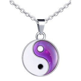 Feilok Women's Stainless Steel Necklace with Pendant Necklace for Women Jewellery Gift for Her Wife Girlfriend Mum Birthday, Metal