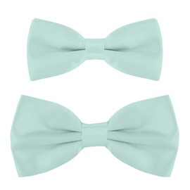 DonDon Father-son bow tie set in partner look, already tied and adjustable, mint green