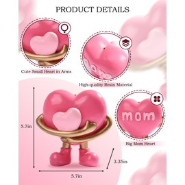 WDS WONDROUS Mother and Baby Hugging Figurine Gift for Mom from Daughter Resin Heart Statue Incense Holder for Mother's Day Decorative Incense Holder for Stickers Tabletop Shelf Decor