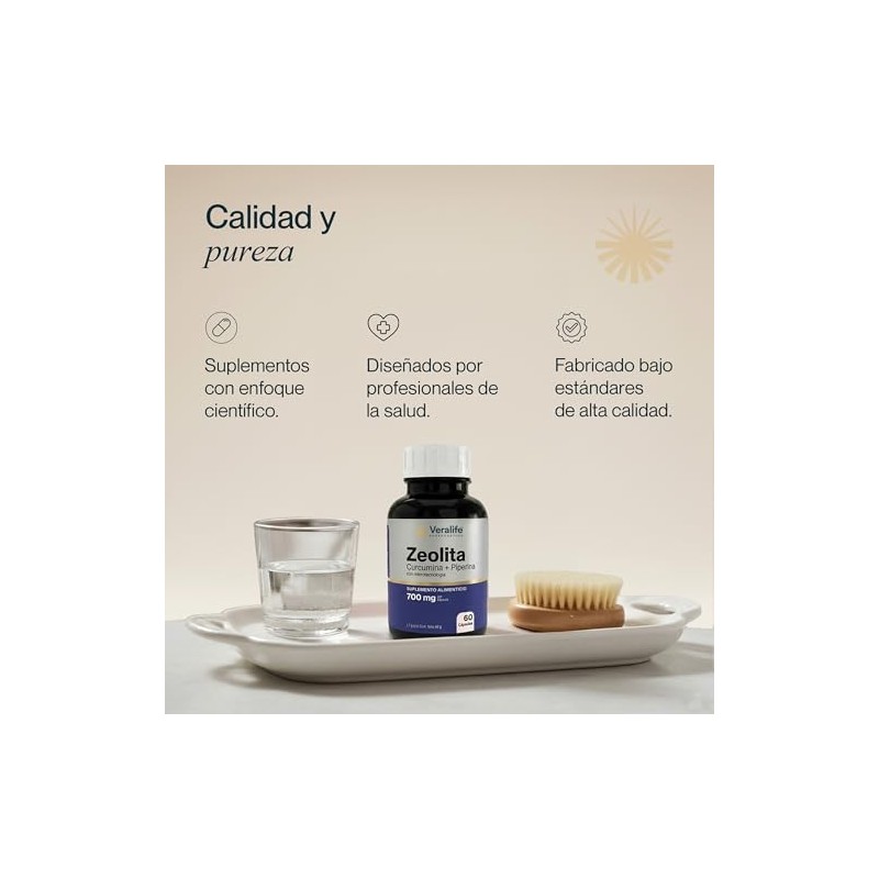 Veralife Suplemento Alimenticio Zeolita Curcumina Tabletas Nutricional Multivitaminico Hombres Mujer