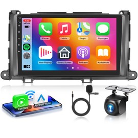 4 Core+64G Android 13 Car Stereo for Toyota Sienna 2011-2014 with Wireless Carplay Android Auto, 9 Inch Touch Screen Radio Support GPS/WiFi/Bluetooth/SWC+Backup Camera