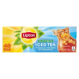 Lipton Decaf Iced Tea 48 Tea Bags Caffeine Free Black Tea Family Size