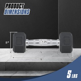 MADOG Hex-Dumbbells, Rubber Coated Cast Iron Dumbbell Set, Hand Weights With Anti-Slip Grip, 5-25 LBS