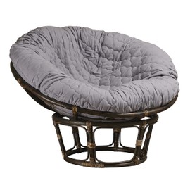 Hudson Comfort Papasan Cushion Cover - Quilted Shape, Soft Microfiber Fabric, Zippered Papasan Cushion Cover Only - 50 Inches (Fits a 42-46 Inch Papasan Cushion) Grey