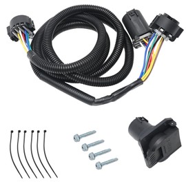 Anxingo 7-Foot 7-Pin Vehicle Trailer Wiring Plug Harness Extension Replacement for Chevy Dodge Ford GMC Nissan Toyota Ram 5th Wheel and Gooseneck Trailers
