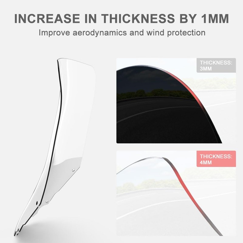 Xitomer Tall Windshield Windscreen Fit for KLR 650 Gen2 2018
