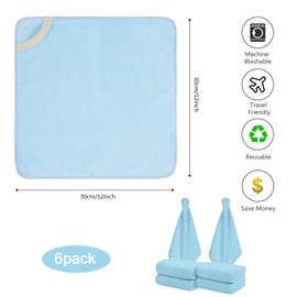 SINLAND Microfiber Facial Cloths Fast Drying Washcloth 12inch x 12inch Absorbent Face Wash Cloth Soft Makeup Remover Cloths