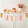 Pink and Orange Fall Bow Garland, Thanksgiving Fall Mantel Bows