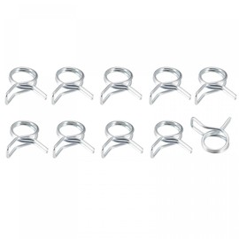 METALLIXITY Spring Hose Clamp (23mm/0.91") 10Pcs, Double Wire Spring Steel Clips - for (23.5mm to 25.5mm/0.93" to 1") OD Home Garden Hose Tube Fastening
