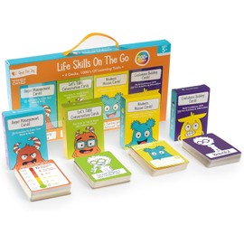 Colourful Life Skills On The Go, Learn About Life Skills, Educational Flashards for Life Skills, Travelling Games for Kids, Ages 4+