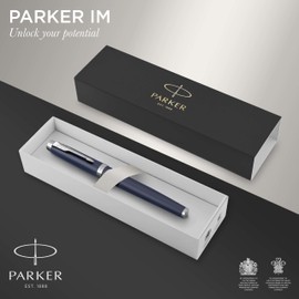 Parker IM Rollerball Pen | Matte Blue | Fine Point Black Ink | Gift Box