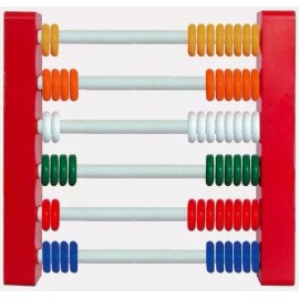 Hacer y Aprender Ábaco Vertical Matemático Con 60 Fichas Plástico 26x10cm.