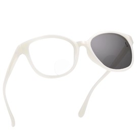 LifeArt Bifocal Reading Glasses,Transition Photochromic Dark Grey Sunglasses,Oval Frame, Dual-use for Outdoor UV Protection,Computer Reading Glasses, Reduce Glare(White, 1.75 Magnification)