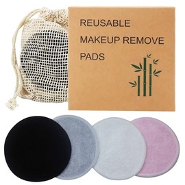 Almohadillas Desmaquillantes Reutilizables, 16 Piezas de Almohadillas Faciales de Algodón, Rondas de Algodón Lavables de bambú con Bolsa de Lavandería de Pads