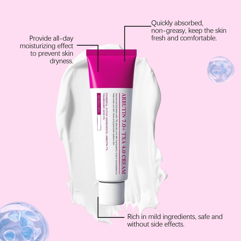 2PCS Arbutin 7% + Tranexamic Acid 4% Cream, Targets Dark