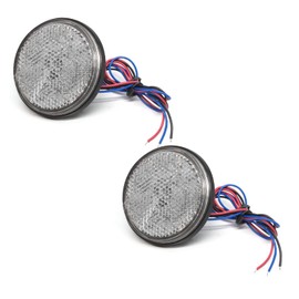 X-STYLE Reflector, Motorcycle, LED Reflector, White, 24 V, For Cars, 24 Row Side Marker Lamp, Turn Signal, Auxiliary Brake, Custom, Decorative Parts, Truck, Trailer, Lorry, Illumination, Round,