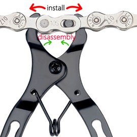 Bicycle Mini Chain Links Magic Buckle Pliers with Link Hook Mountain Bike Quick Release Master Removal Installation Tool Fit for 7/8/9/10/11/12 Speed Chain