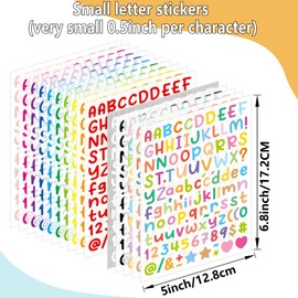 Linasir 30 Sheets Small Letter Sticker, 3360 Alphabet Stickers, 0.5 inch Vinyl Self-Adhesive Black Alphabets ABC Stickers for DIY Crafts, Art Making, Decals, Signs, Notebooks, Classroom Decor