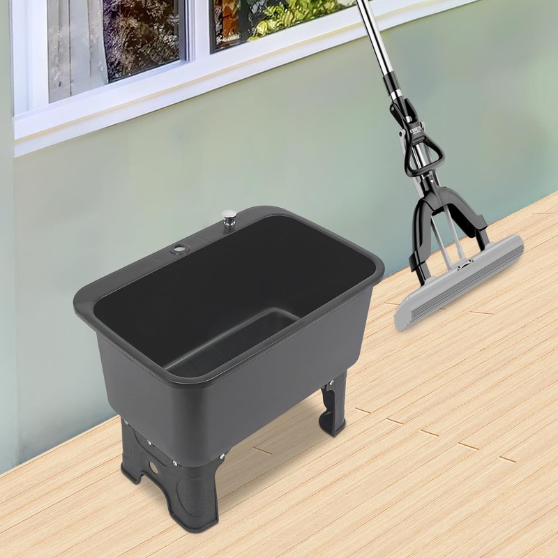 Freestanding Floor Commercial Mop Sink with Retractable Drainage Hose,One-touch Drain