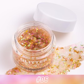 LANGMANNI Holographic Body Glitter Gel/Eyeshadow Cosmetic Grade for Body, Face, Hair and Lip. Colour-Changing Glitter Gel Under Light. -1.35 oz (6# Dreamy Galaxy)