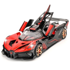 BDTCTK 1/32 Bugatti Bolide Sports Model Car, Zinc Alloy Pull Back Toy Car with Sound and Light for Kids Boy Girl Gift(Red)